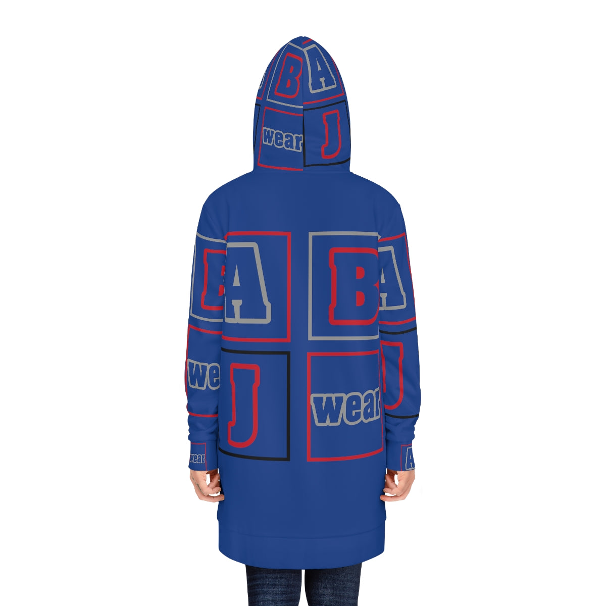 ABJ Block Women's Dark Blue Hoodie Dress (AOP)