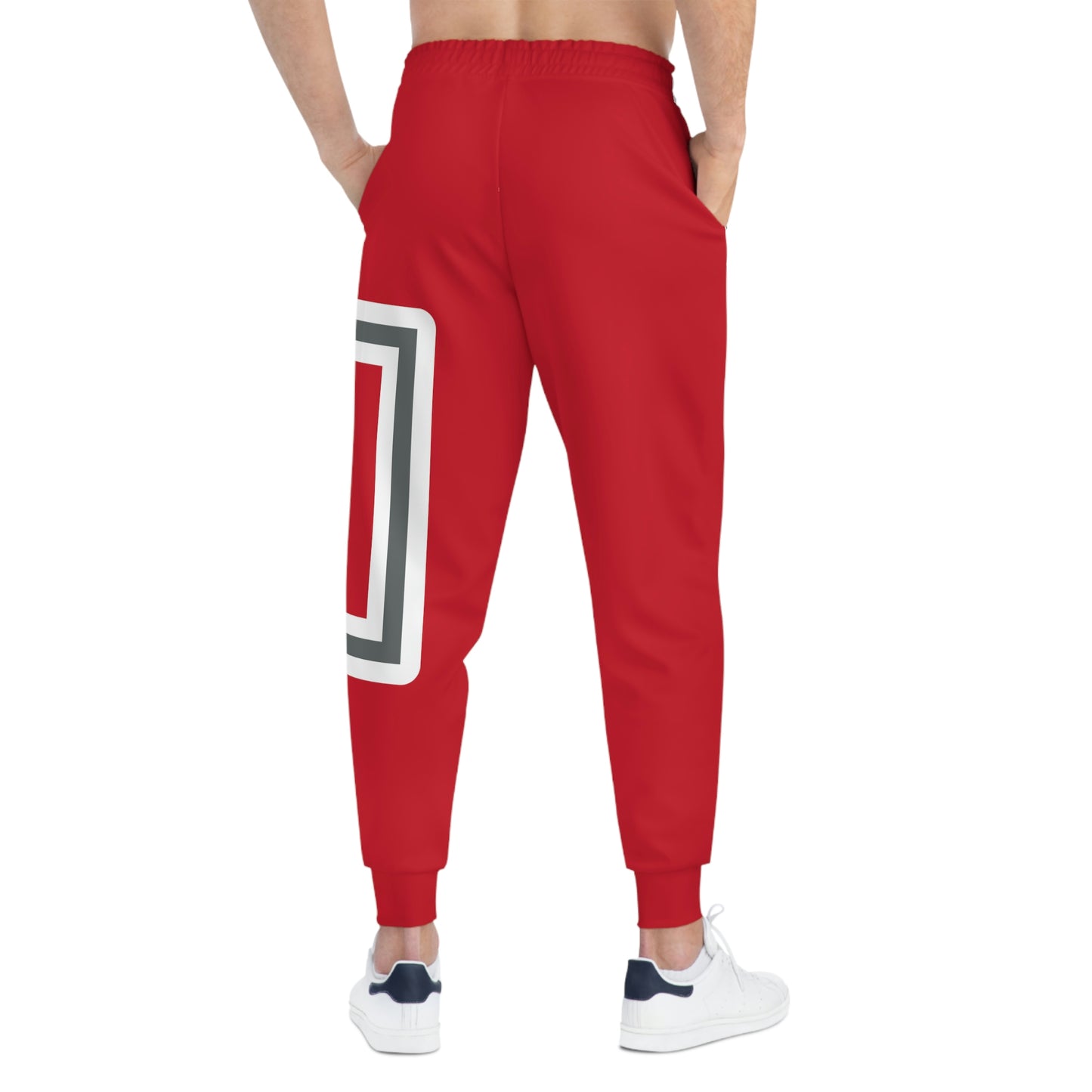 ABJ GREEK RED Athletic Joggers (AOP)