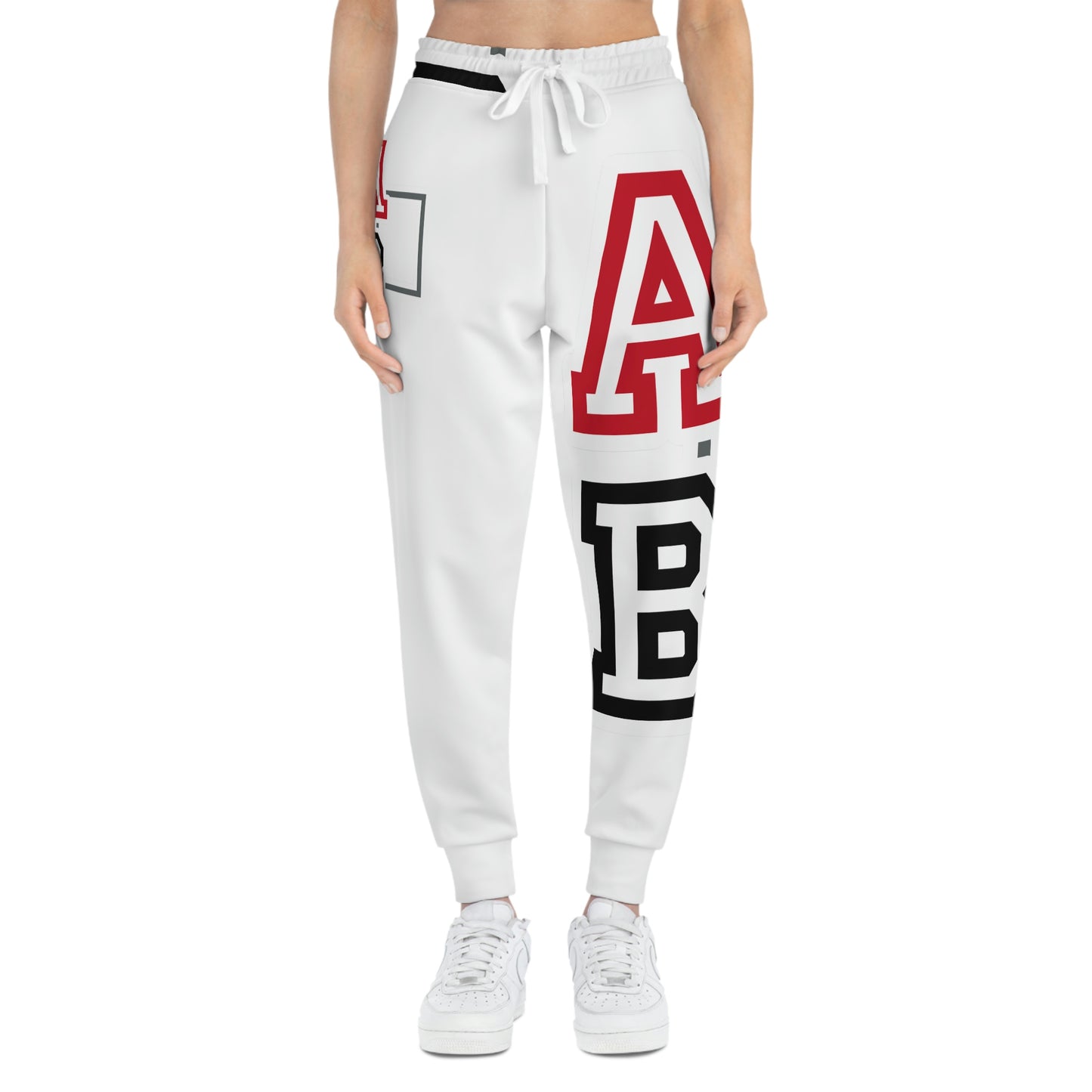 ABJ GREEK {WHITE} Athletic Joggers (AOP)