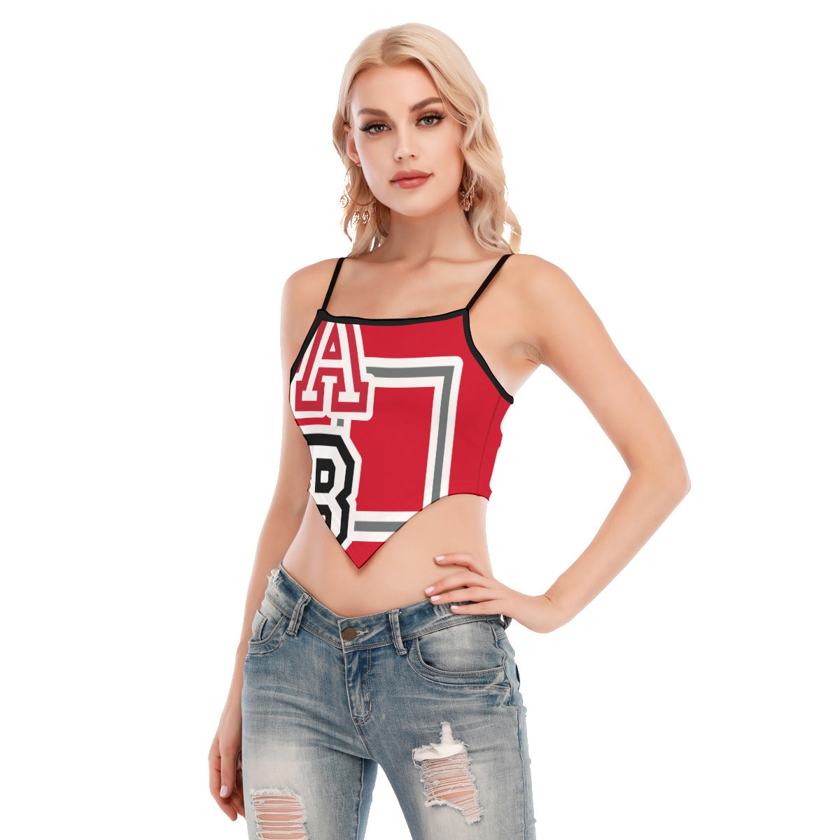 ABJ Greek (Red) All-Over Print Women's Cami Tube Top