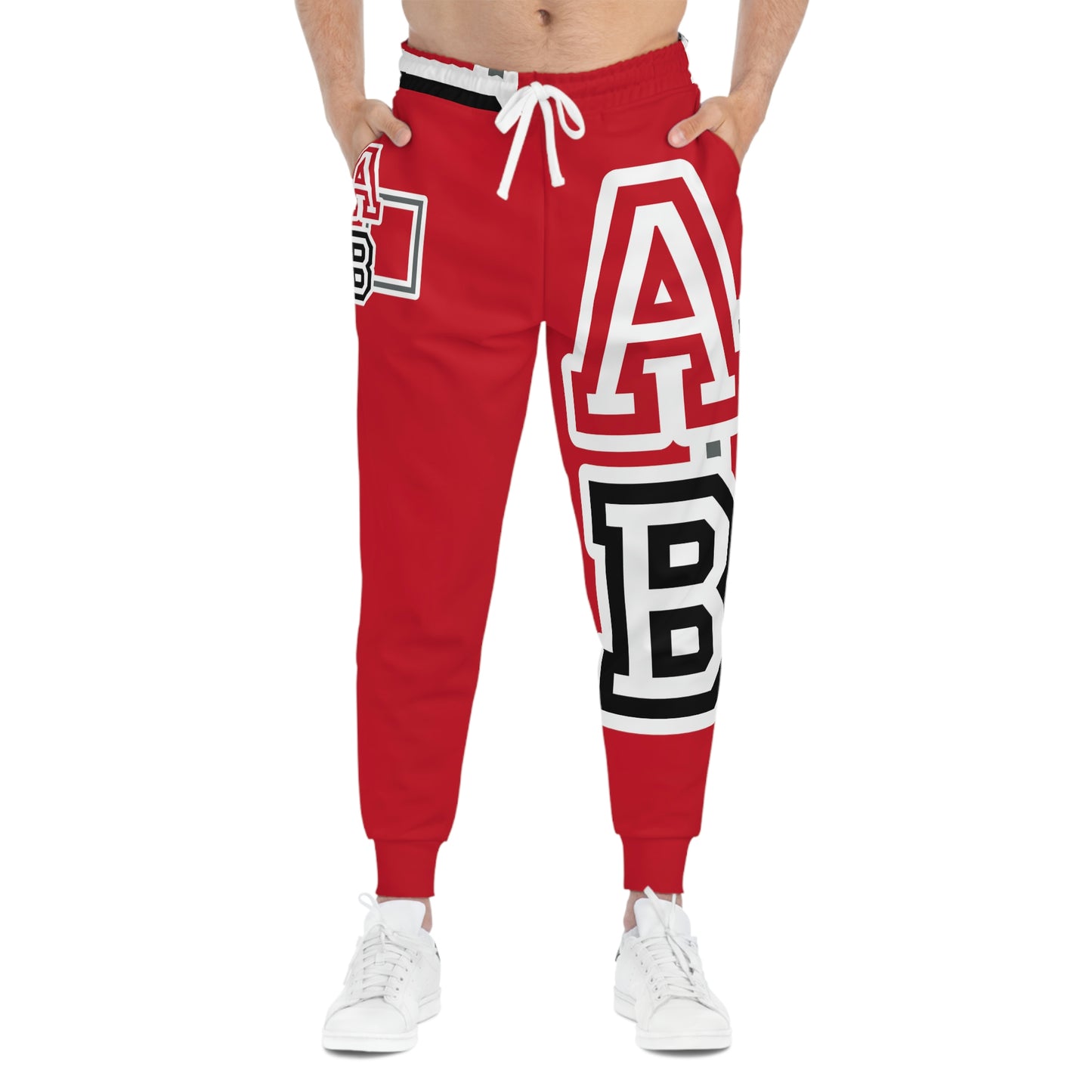 ABJ GREEK RED Athletic Joggers (AOP)