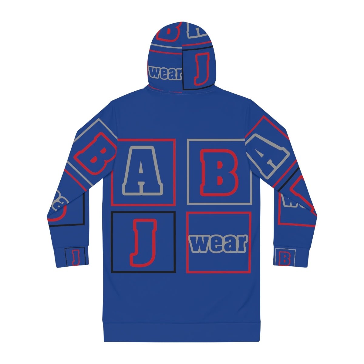 ABJ Block Women's Dark Blue Hoodie Dress (AOP)