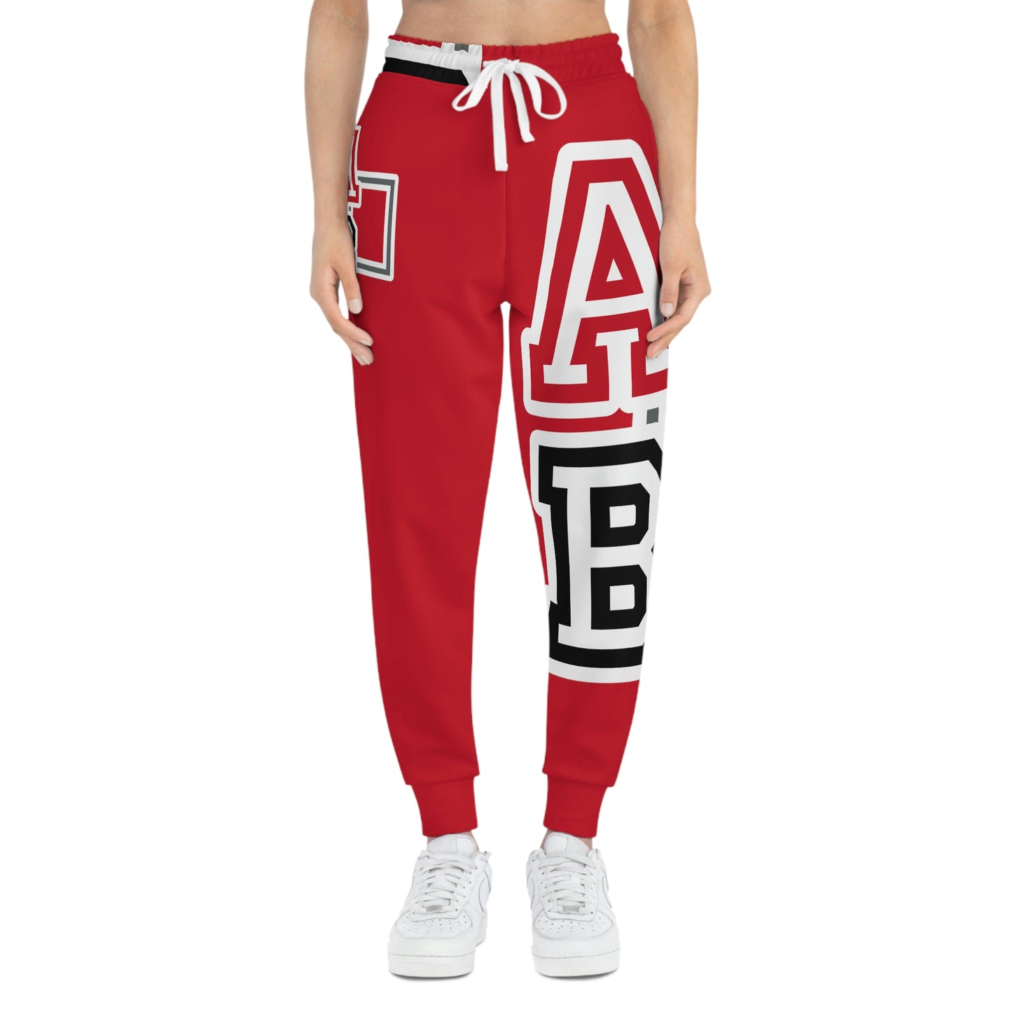 ABJ GREEK RED Athletic Joggers (AOP)