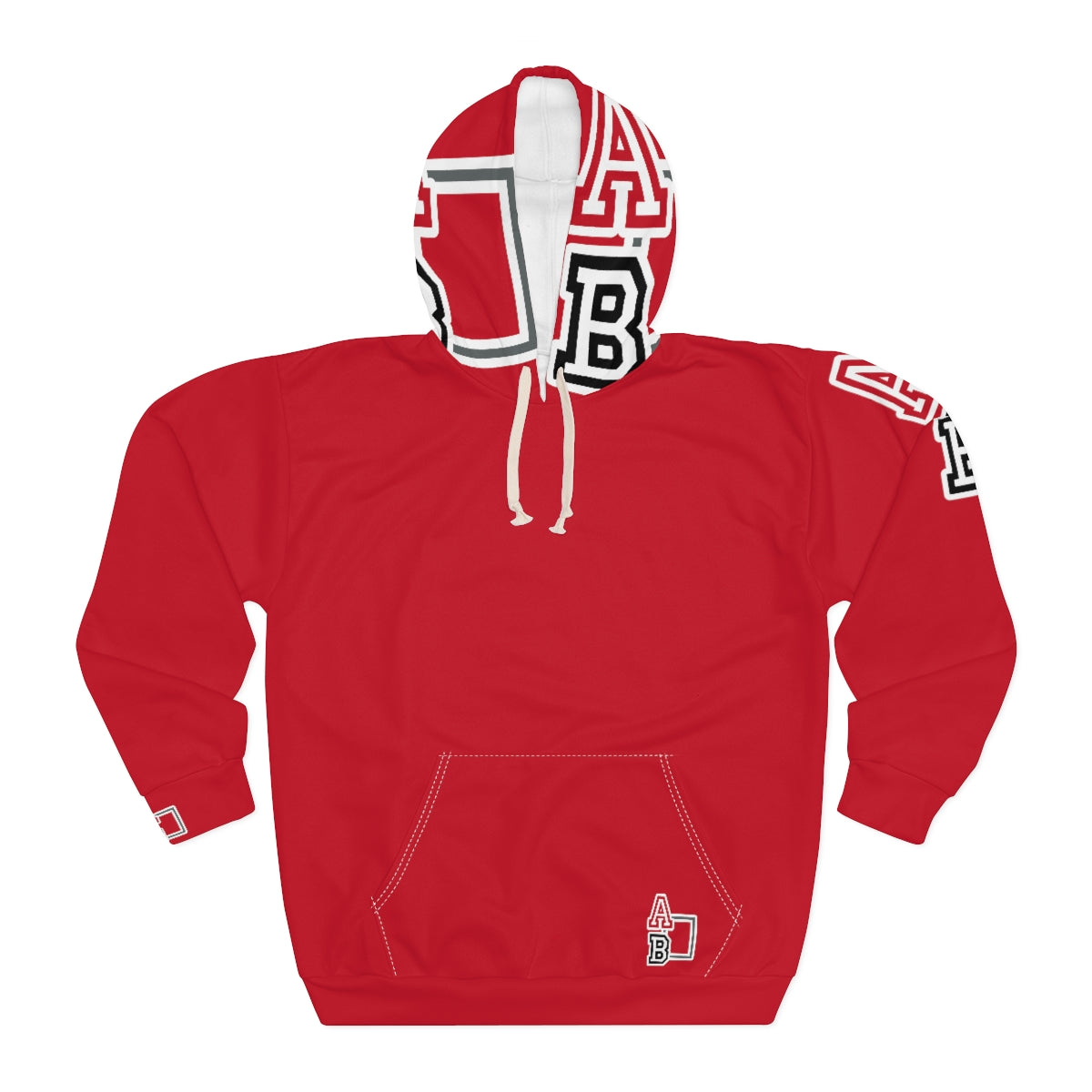 ABJ Greek Red AOP Unisex Pullover Hoodie