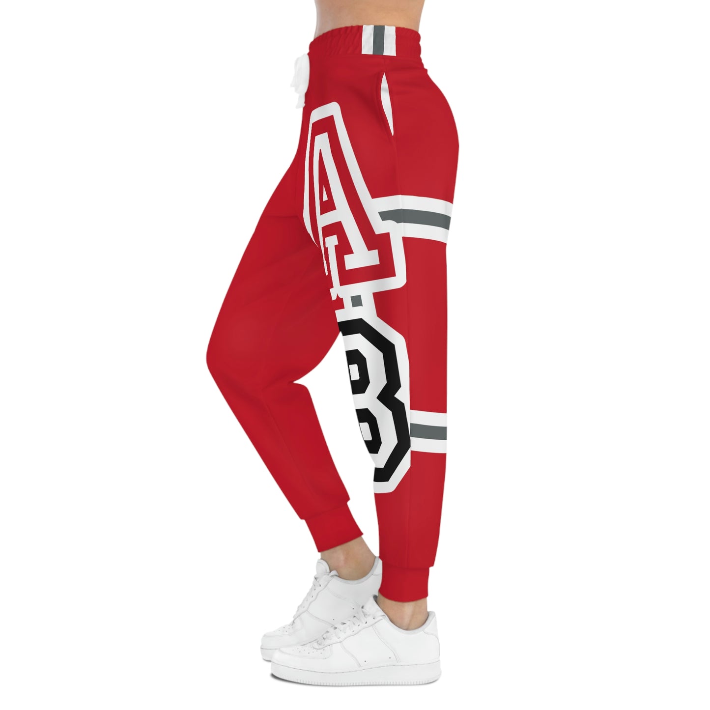 ABJ GREEK RED Athletic Joggers (AOP)