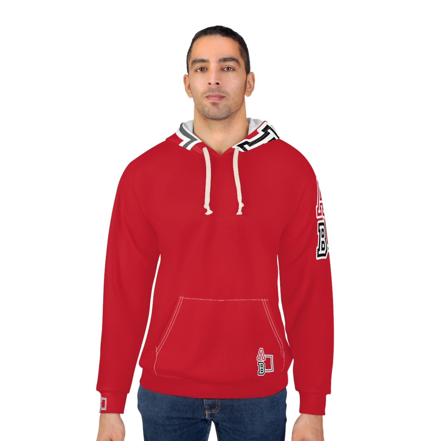 Copy of  ABJ Greek Red  AOP Unisex Pullover Hoodie