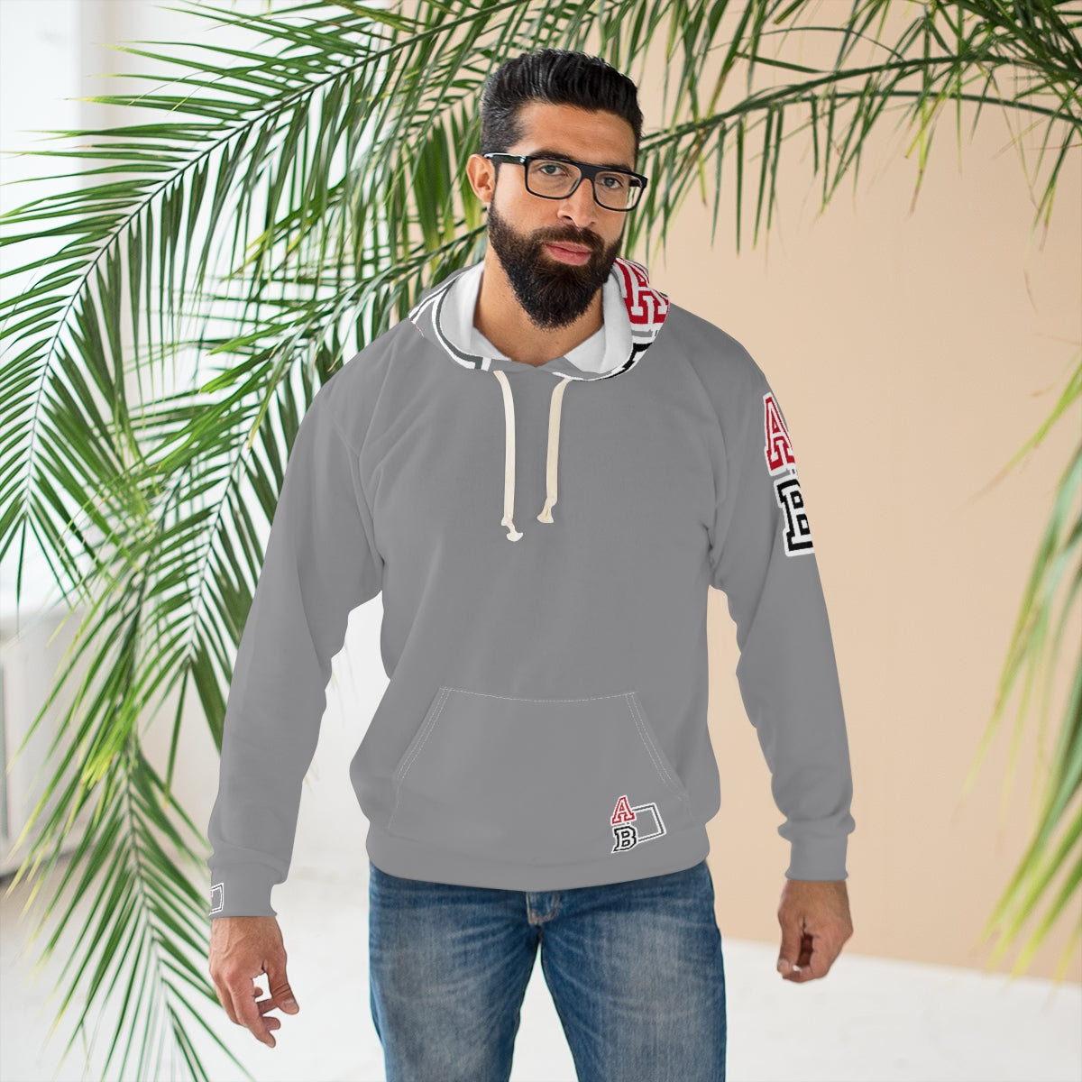 ABJ Greek Grey AOP Unisex Pullover Hoodie