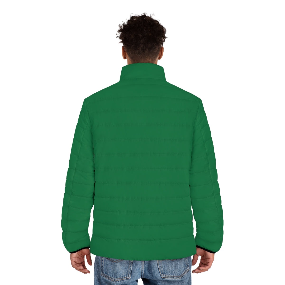 ABJ Cube Men's (Dark Green) Puffer Jacket (AOP)