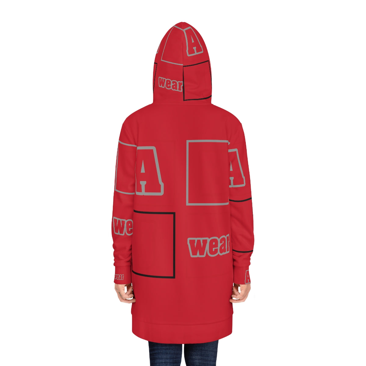 ABJ Block Women's Red Hoodie Dress (AOP)