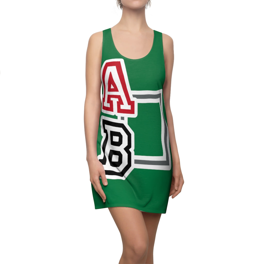 ABJ Women's (Dark Green) Cut & Sew Racerback Dress