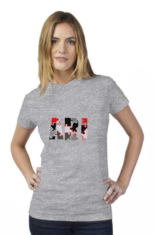ABJ Puzzle Red&Grey tultex womens t shirt