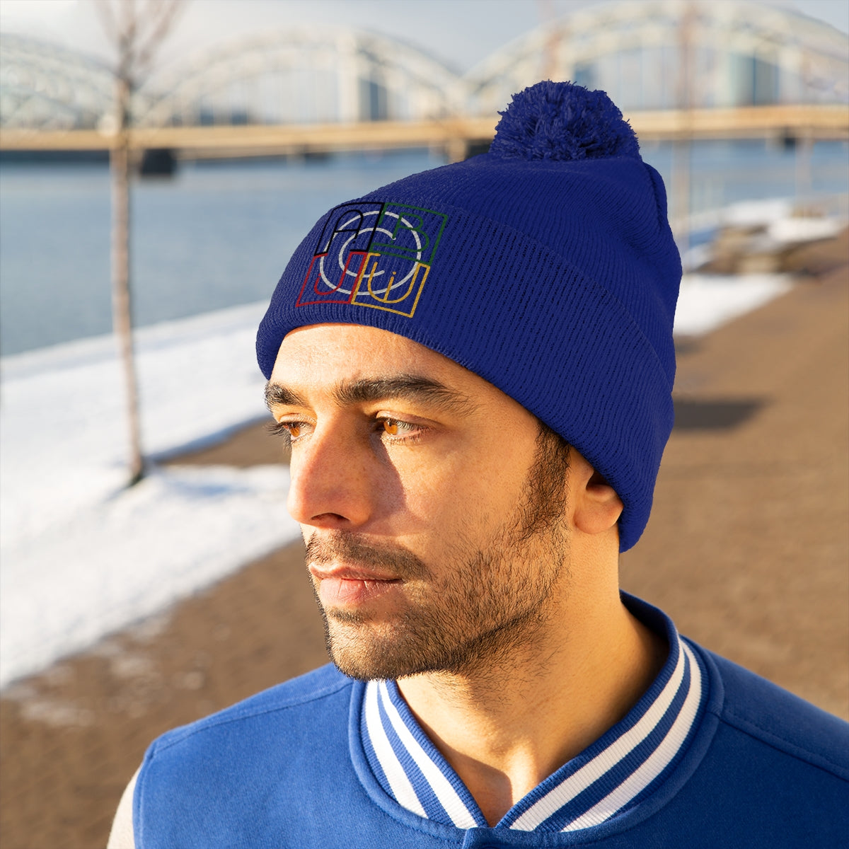 ABJ Cube Pom Pom Beanie