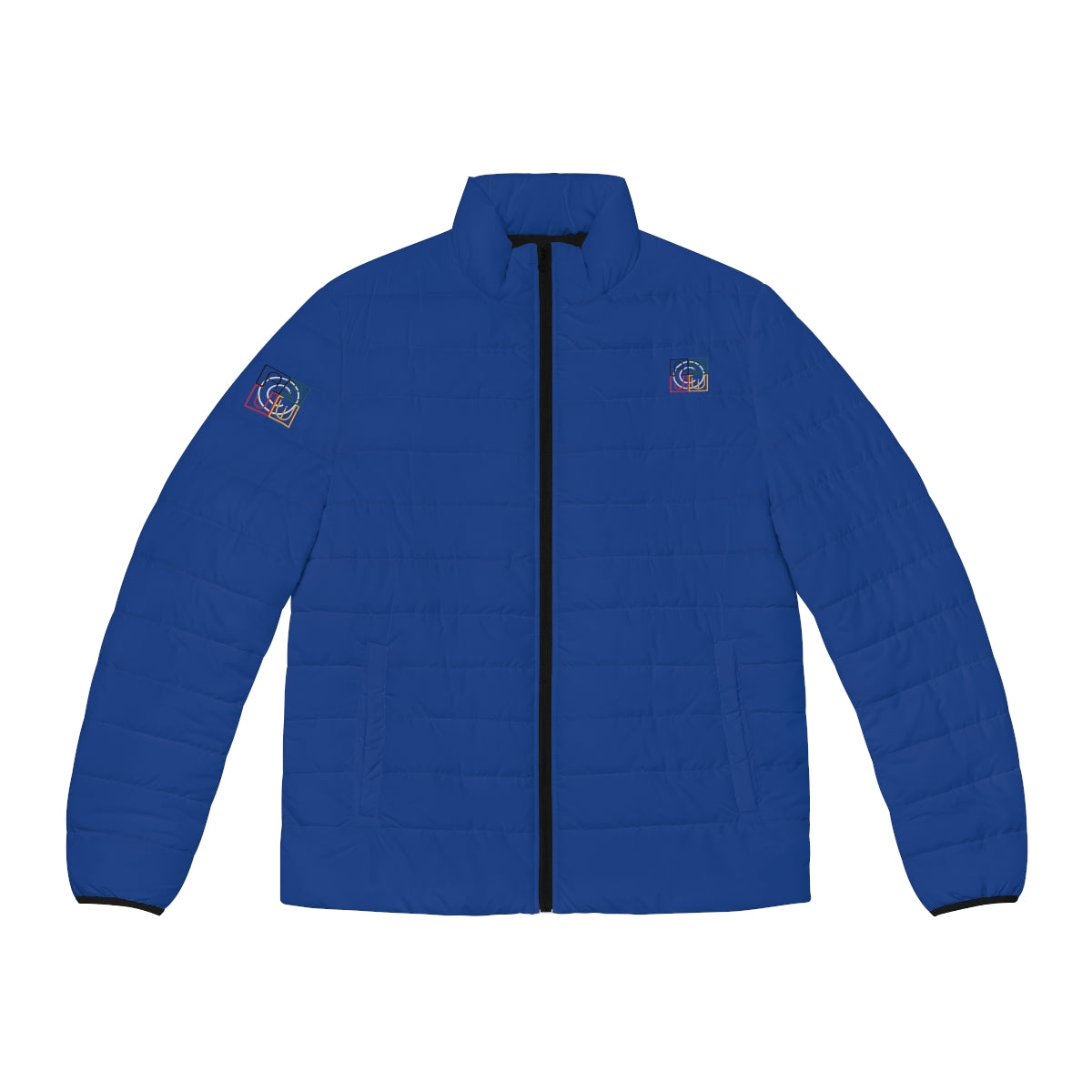 ABJ Cube Men's (Dark Blue) Puffer Jacket (AOP)