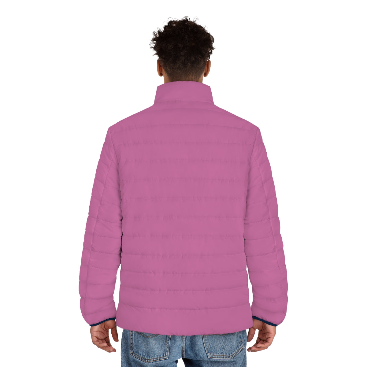 ABJ Cube Men's (Light Pink) Puffer Jacket (AOP)