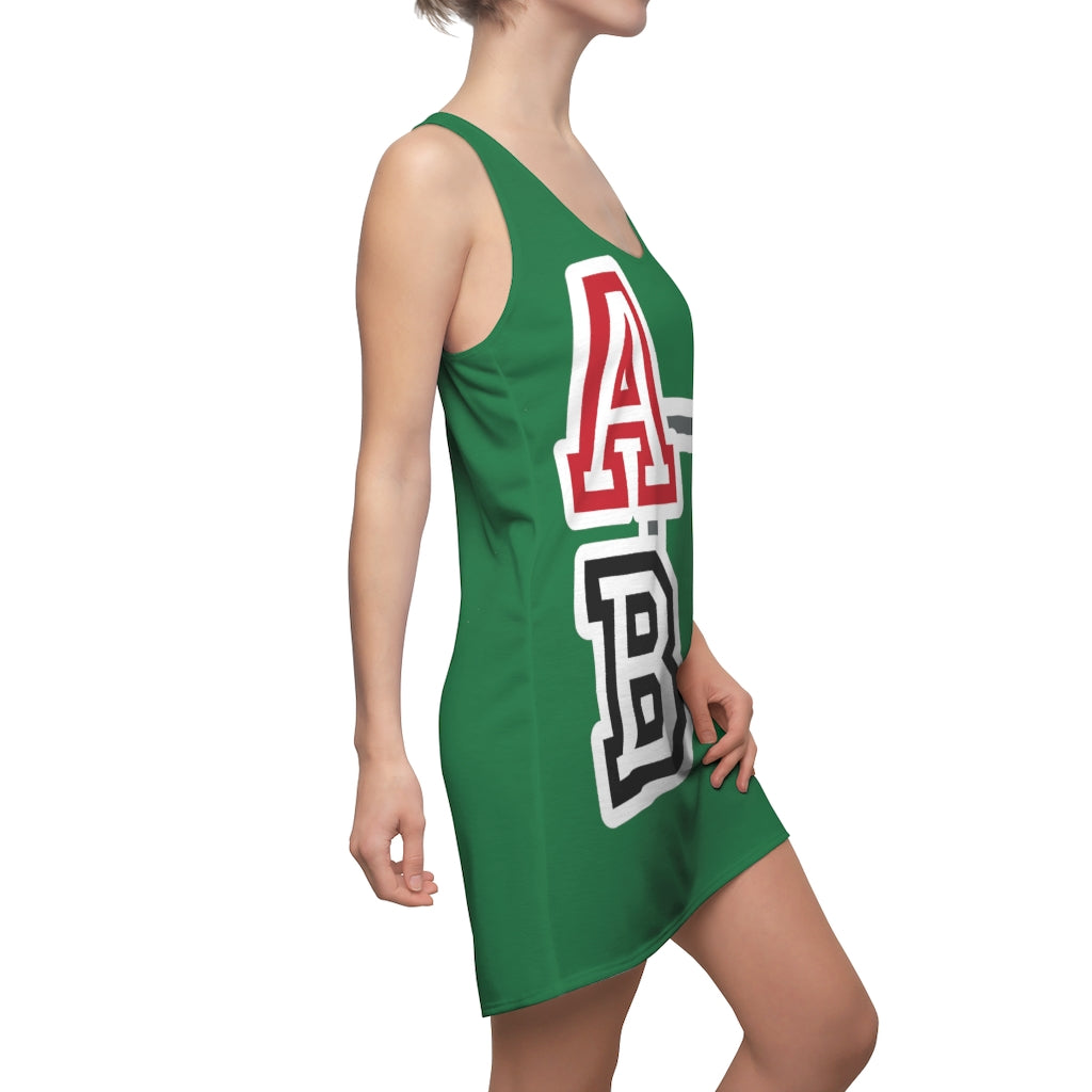 ABJ Women's (Dark Green) Cut & Sew Racerback Dress