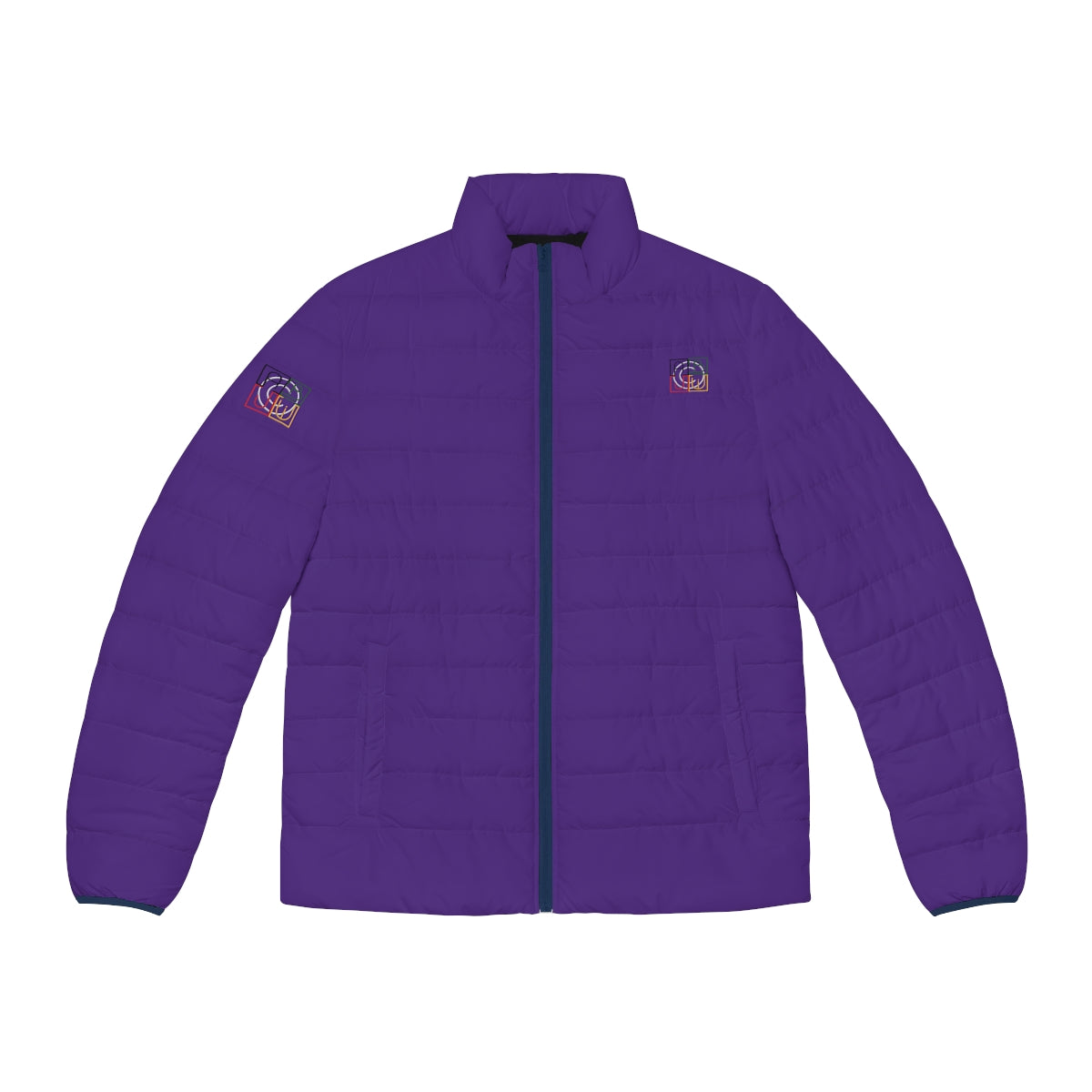 ABJ Cube Men's (Purple) Puffer Jacket (AOP)