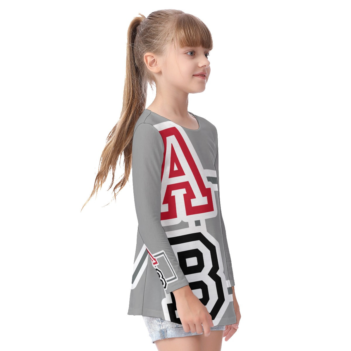 ABJ Greek All-Over Print Kid's Long Sleeve O-neck T-shirt