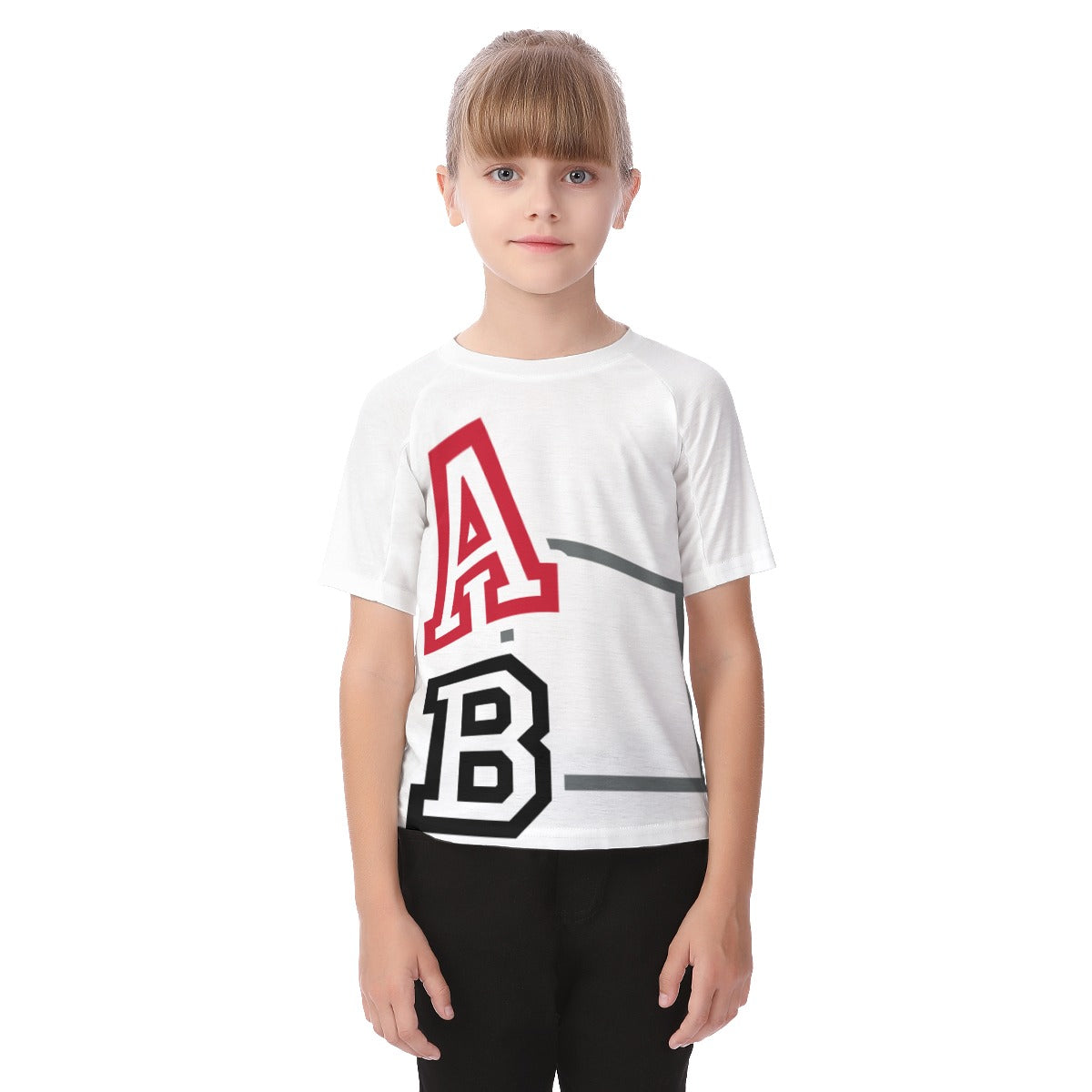 ABJ Greek All-Over Print Kid's Raglan Sleeve T-shirt