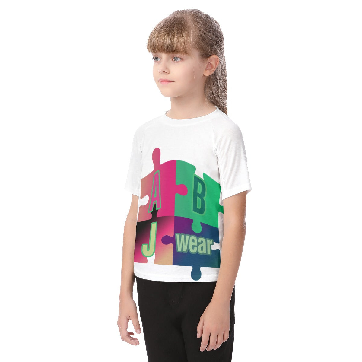 ABJ Puzzle All-Over Print Kid's Raglan Sleeve T-shirt