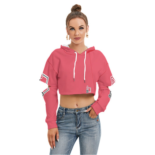 ABJ Greek (Sianna) All-Over Print Women's Heavy Fleece Hoodie With Hollow Out Sleeve