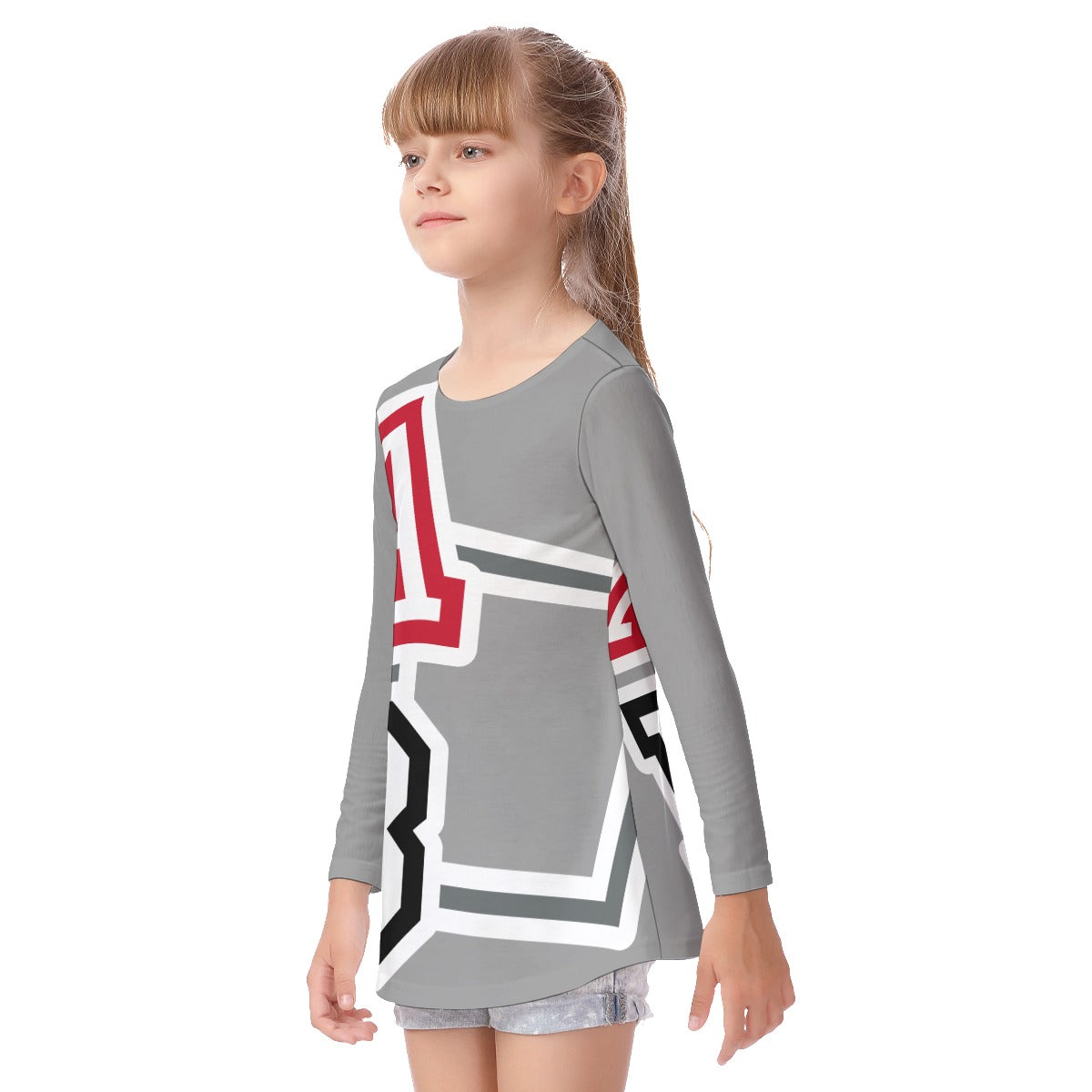 ABJ Greek All-Over Print Kid's Long Sleeve O-neck T-shirt