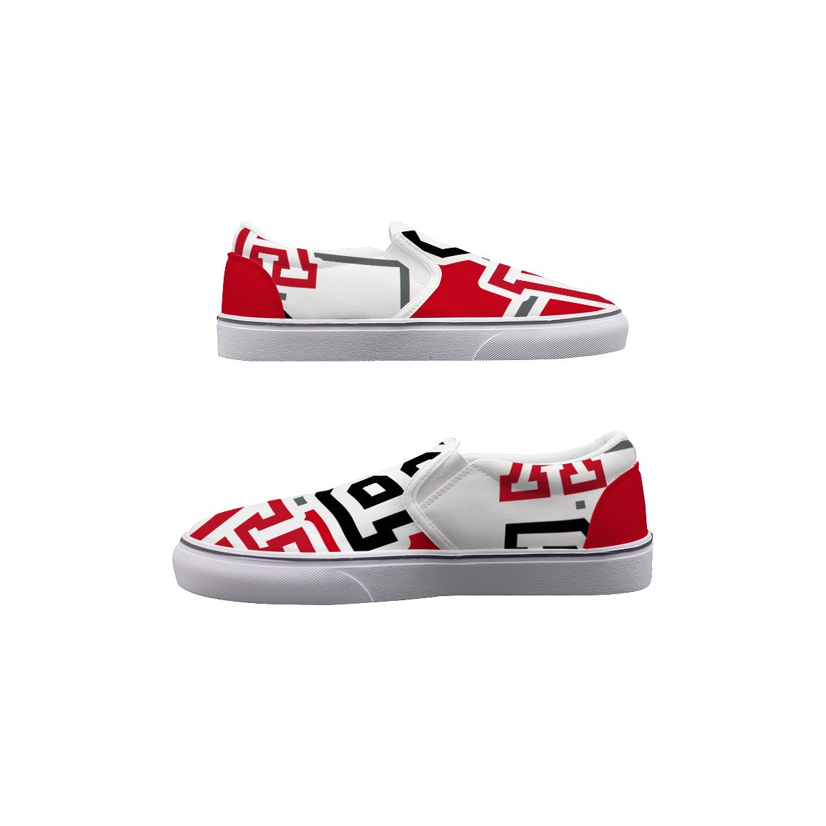 ABJ Greek Red Kid's Slip On Sneakers