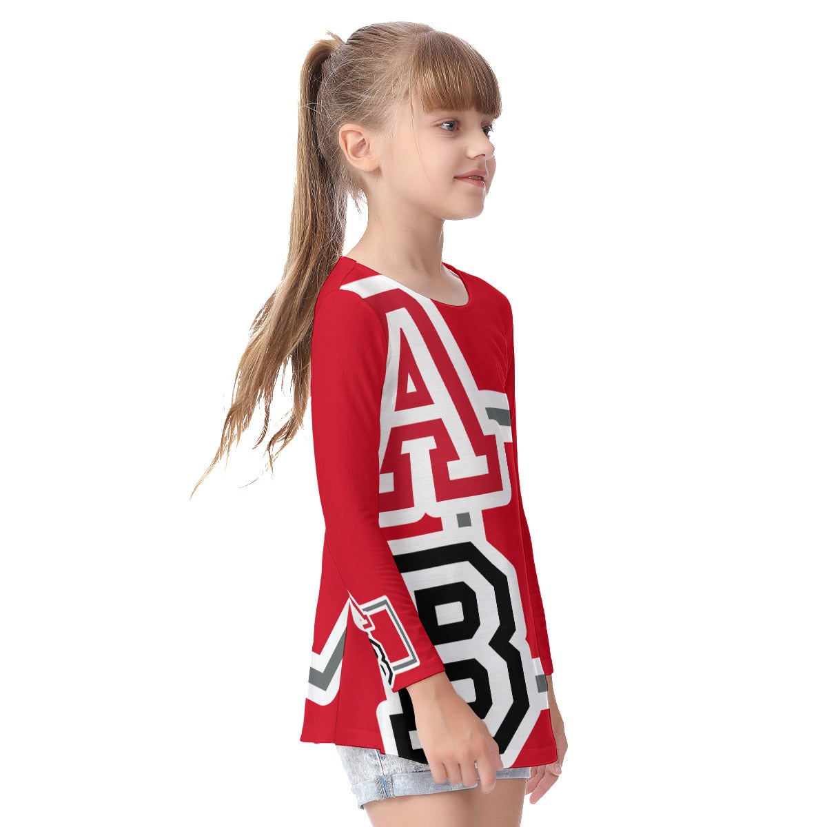 ABJ Greek All-Over Print Kid's Long Sleeve O-neck T-shirt