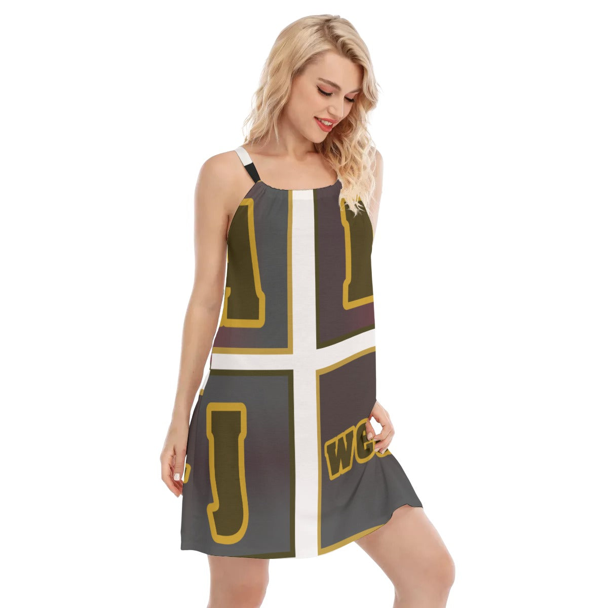 ABJ All-Over Print Women's O-neck Cami Dress