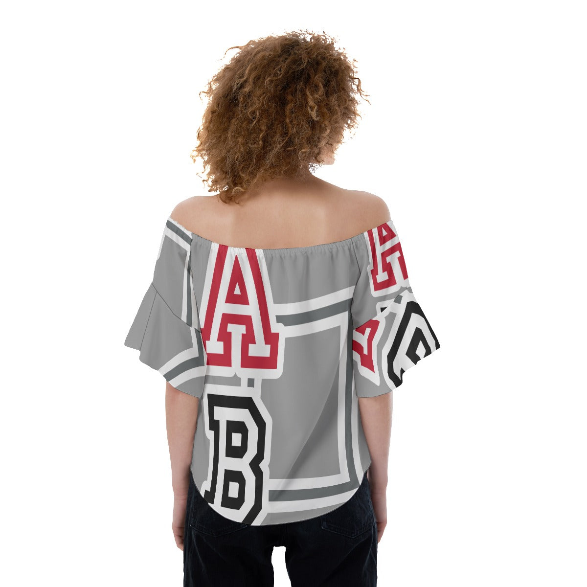 ABJ All-Over Print Off-Shoulder Blouse