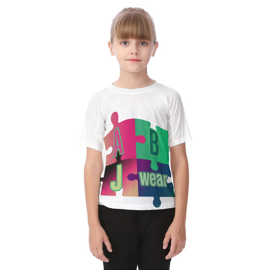 ABJ Puzzle All-Over Print Kid's Raglan Sleeve T-shirt