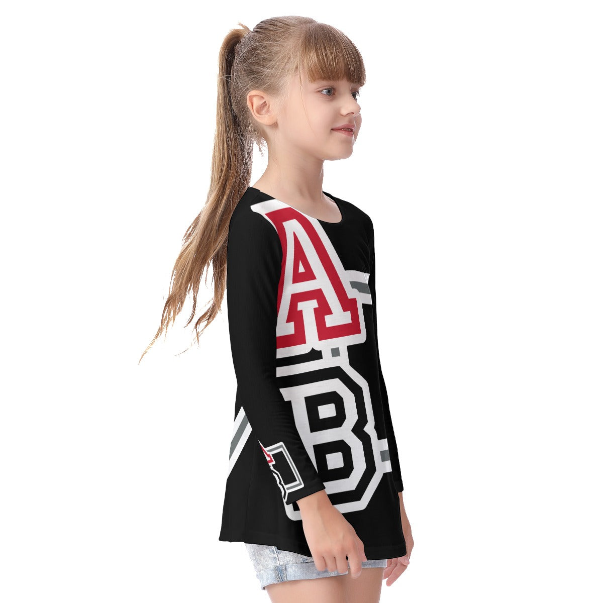 ABJ Greek All-Over Print Kid's Long Sleeve O-neck T-shirt