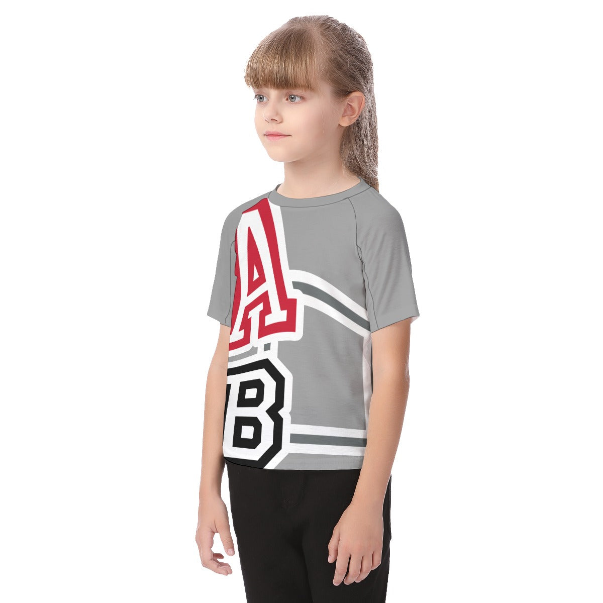 ABJ Greek All-Over Print Kid's Raglan Sleeve T-shirt