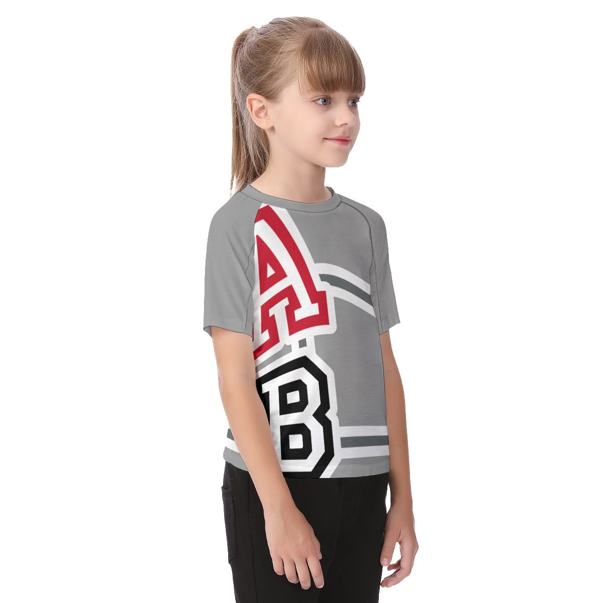 ABJ Greek All-Over Print Kid's Raglan Sleeve T-shirt