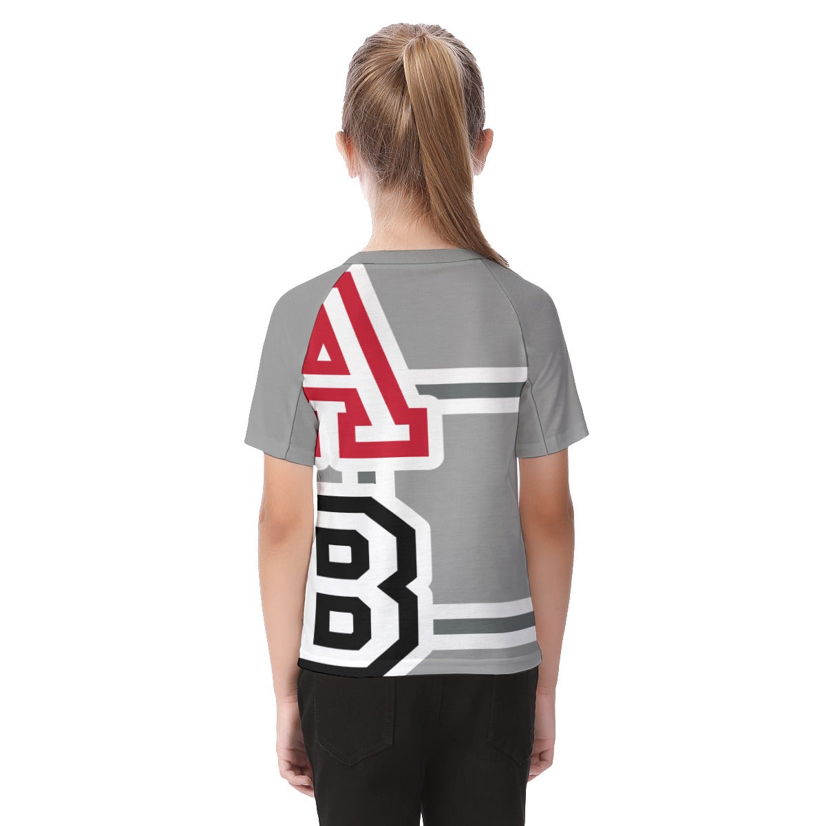 ABJ Greek All-Over Print Kid's Raglan Sleeve T-shirt