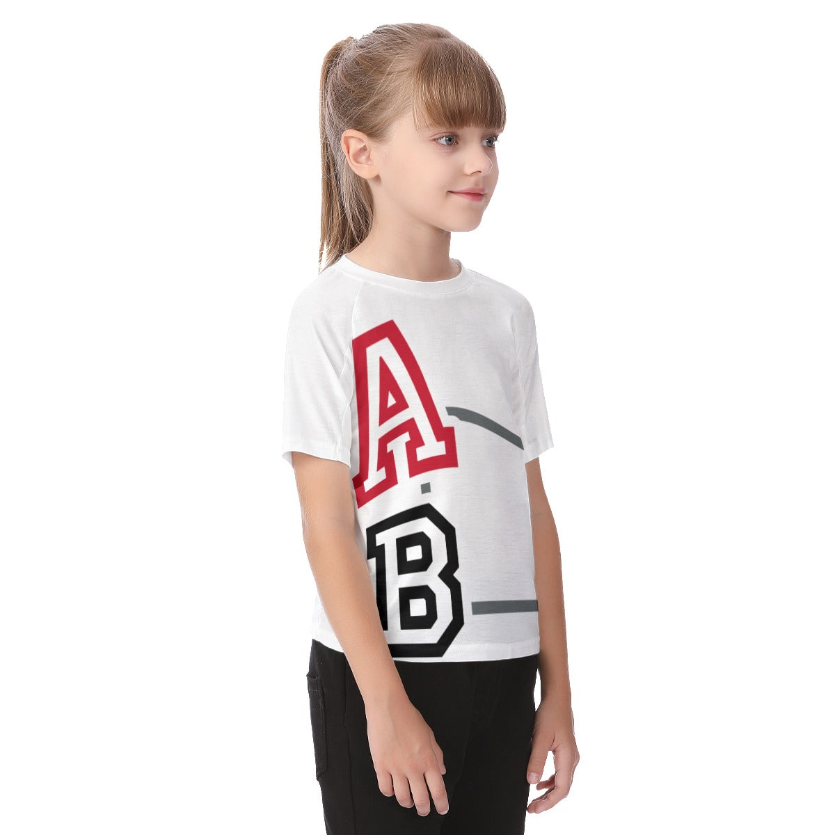 ABJ Greek All-Over Print Kid's Raglan Sleeve T-shirt