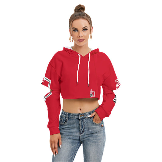 ABJ Greek (Sianna) All-Over Print Women's Heavy Fleece Hoodie With Hollow Out Sleeve