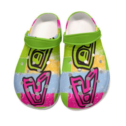 ABJ colorful Brick All-Over Print Women's Classic Clogs