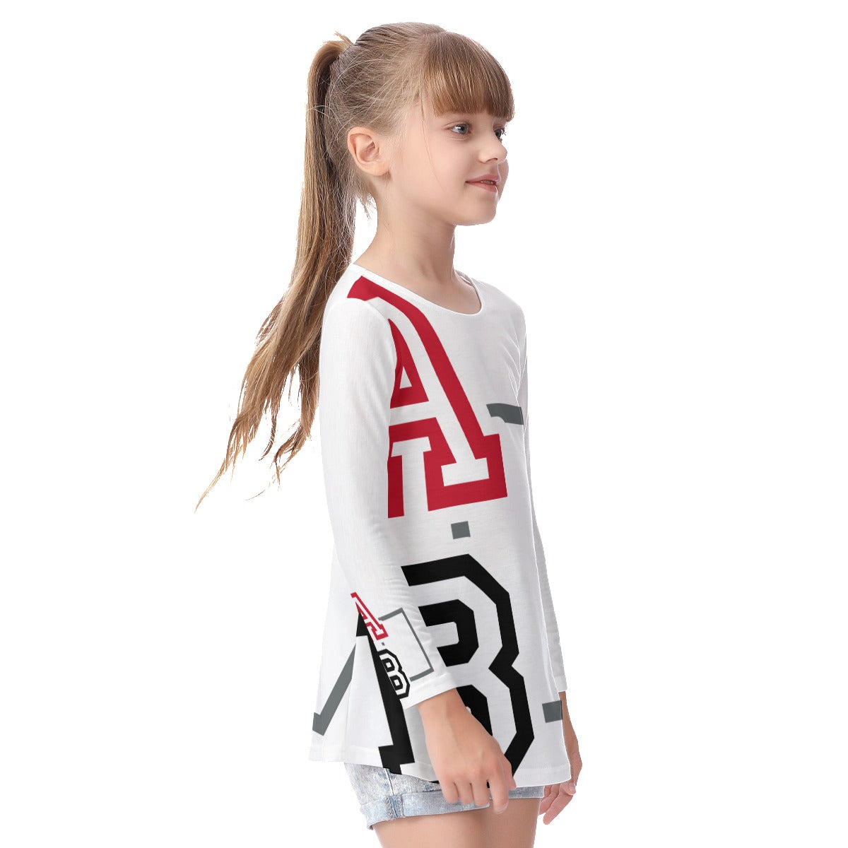 ABJ Greek All-Over Print Kid's Long Sleeve O-neck T-shirt