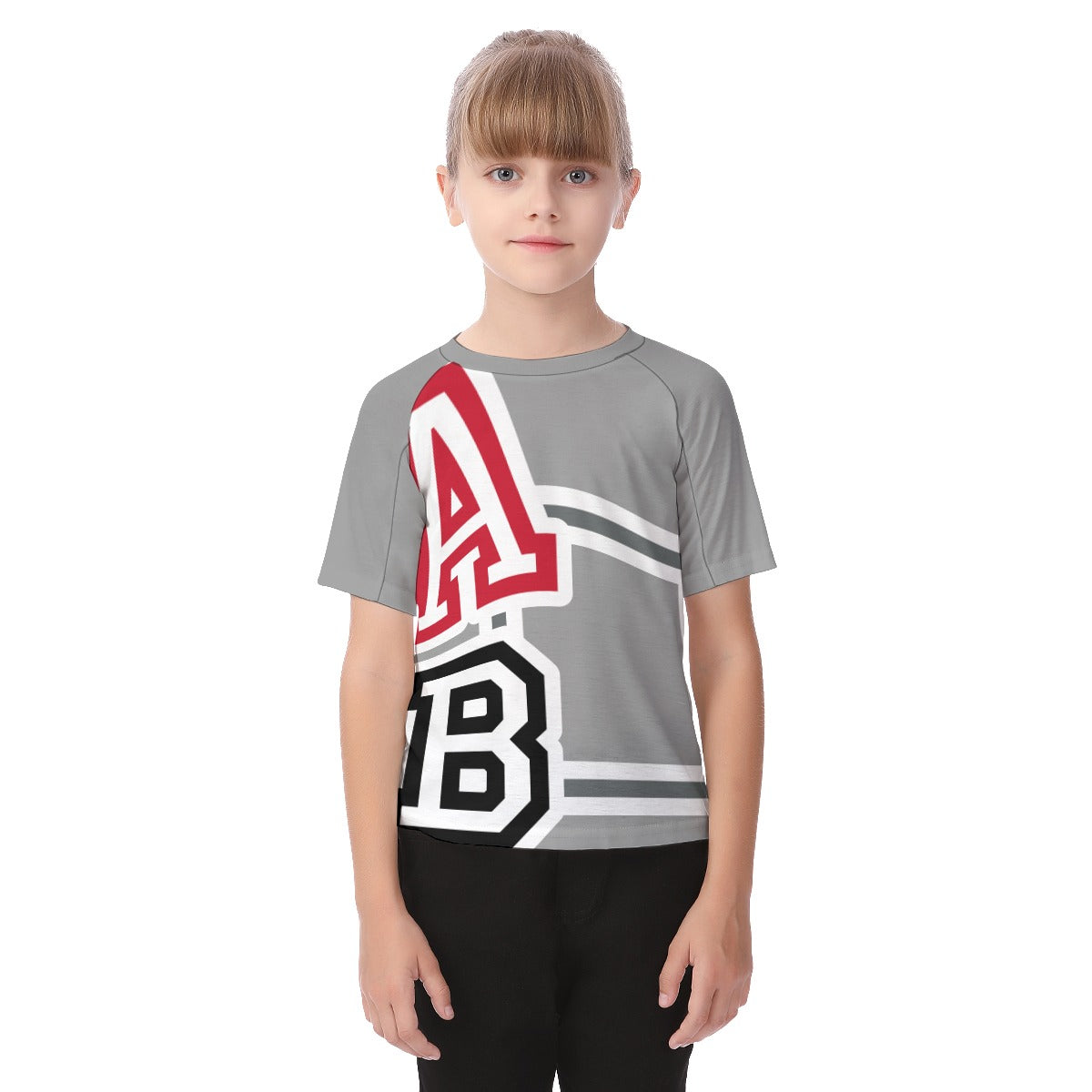 ABJ Greek All-Over Print Kid's Raglan Sleeve T-shirt