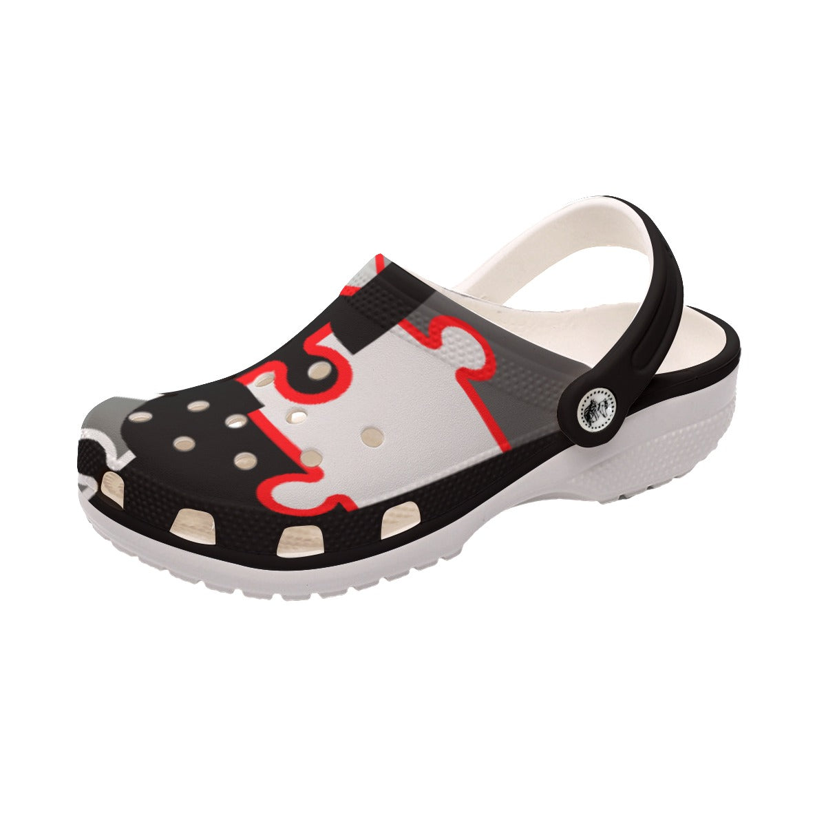 ABJ Puzzle Black & Red All-Over Print Women's Classic Clogs