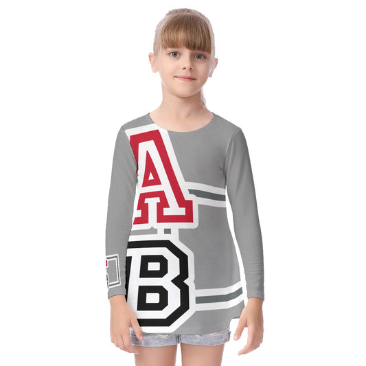 ABJ Greek All-Over Print Kid's Long Sleeve O-neck T-shirt