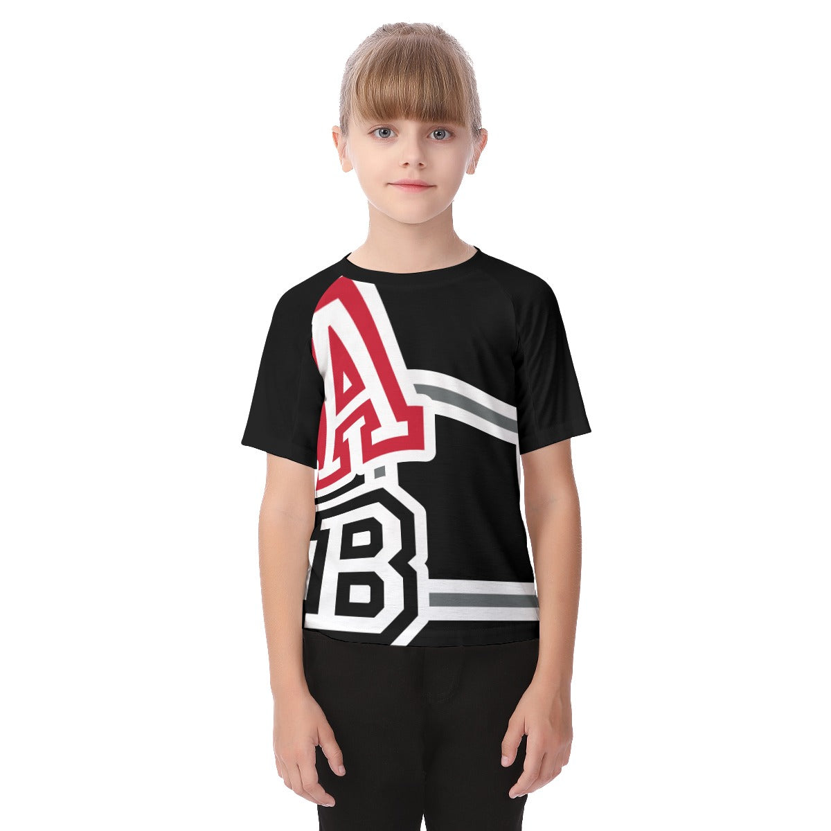 ABJ Greek All-Over Print Kid's Raglan Sleeve T-shirt