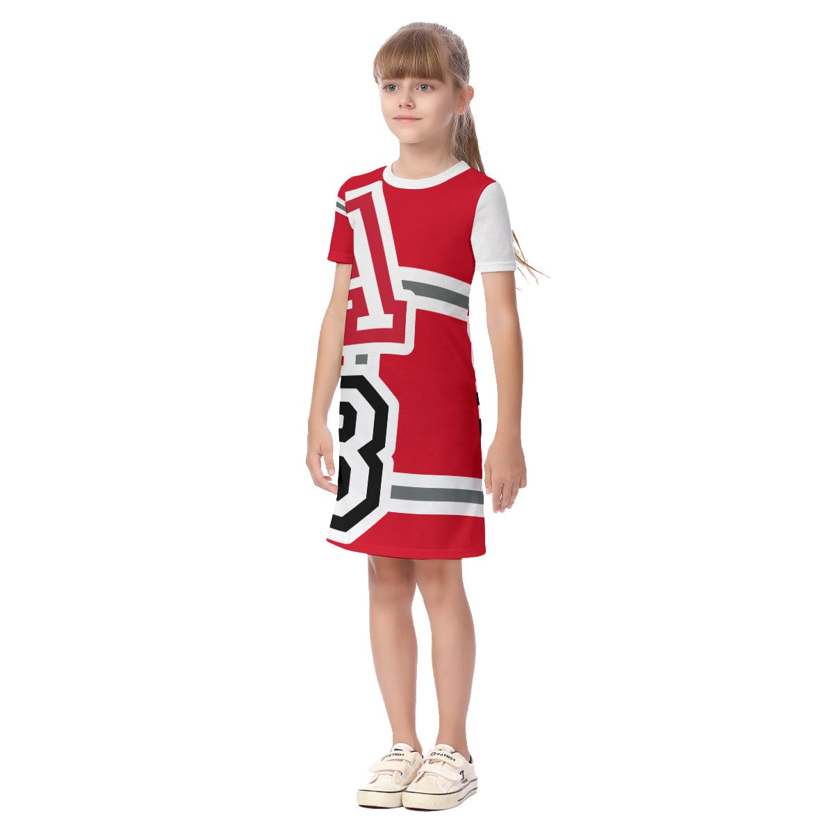 ABJ Greek All-Over Print Kid's Short Sleeve Dress