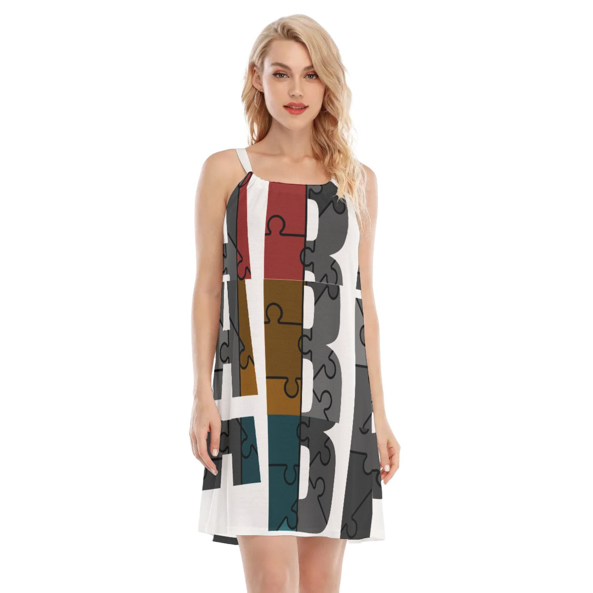 ABJ All-Over Print Women's O-neck Cami Dress