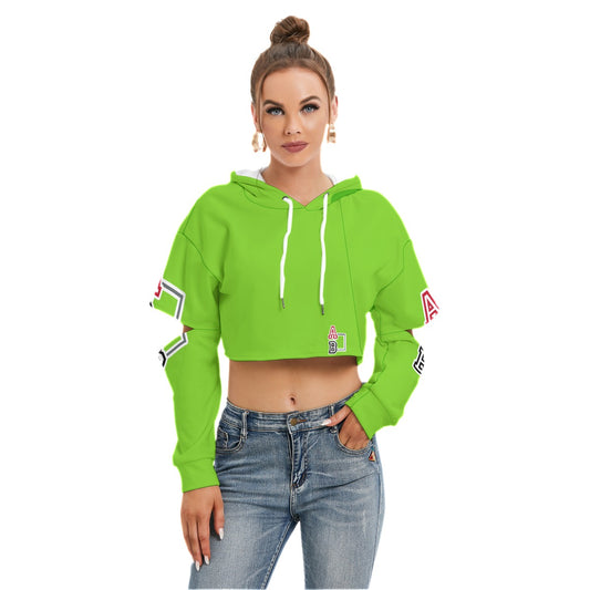 ABJ Greek (Sianna)All Over Print Women's Heavy Fleece Hoodie With Hollow Out Sleeve