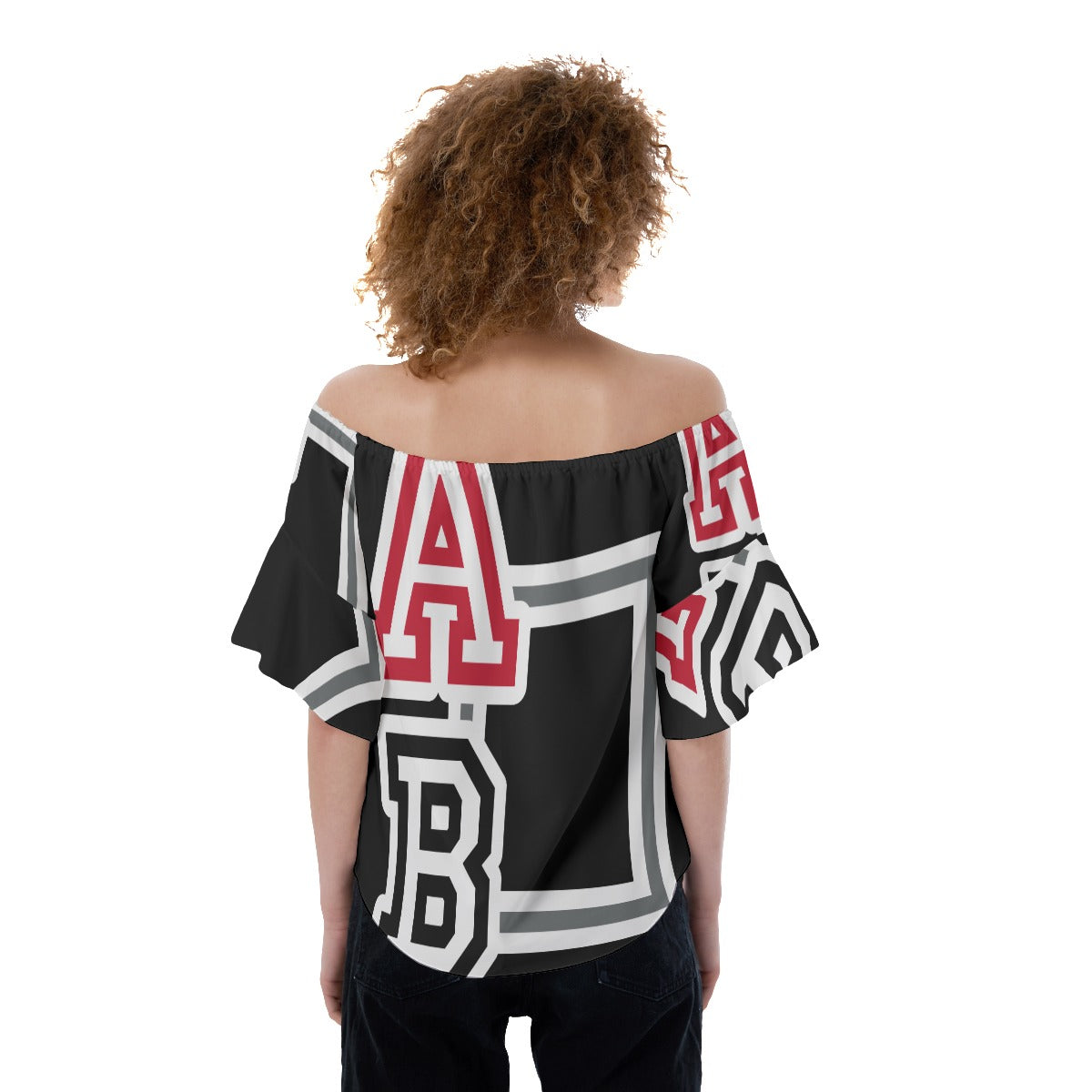 ABJ All-Over Print Off-Shoulder Blouse