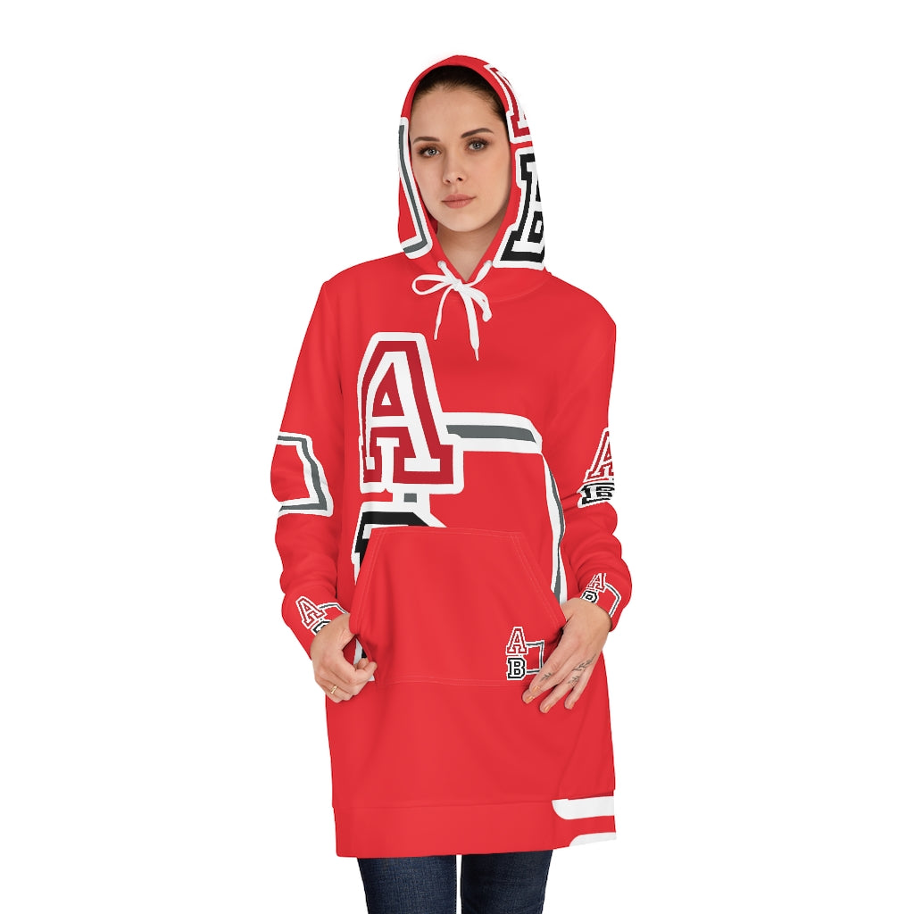 ABJ Greek Red Women's Hoodie Dress (AOP)