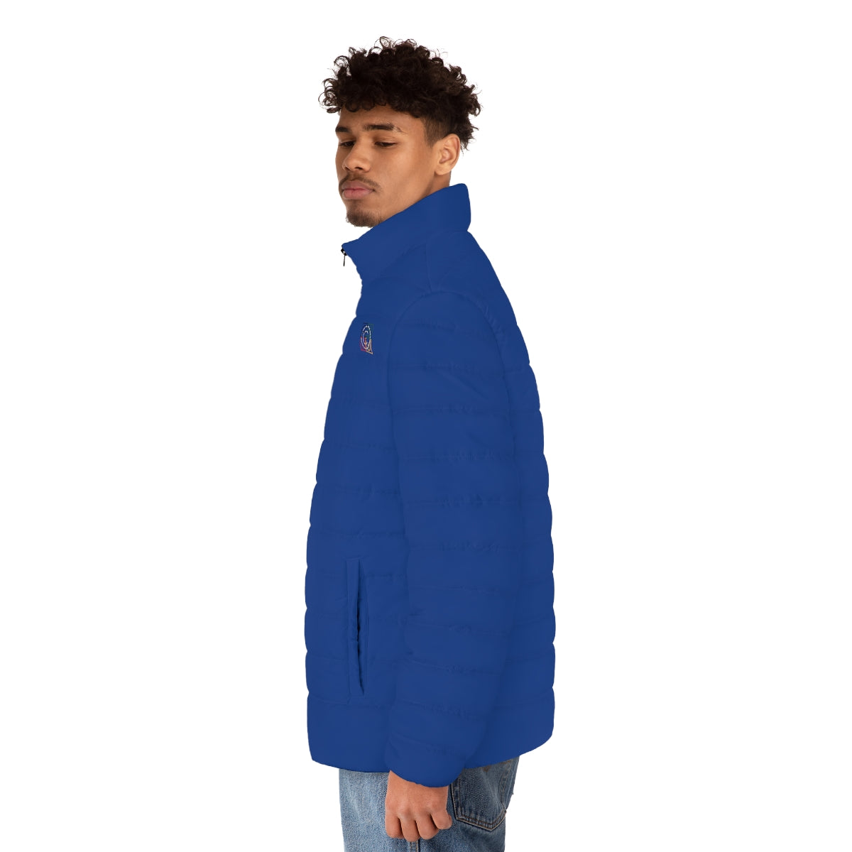 ABJ Cube Men's (Dark Blue) Puffer Jacket (AOP)