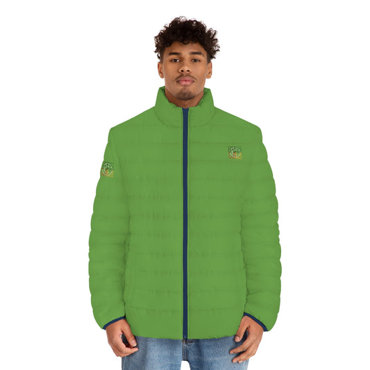 ABJ Cube Men's (Light Green) Puffer Jacket (AOP)