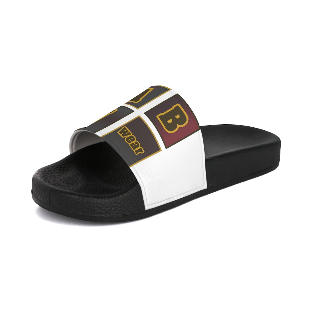 ABJ Block ( White/Brown) Women's Slide Sandals